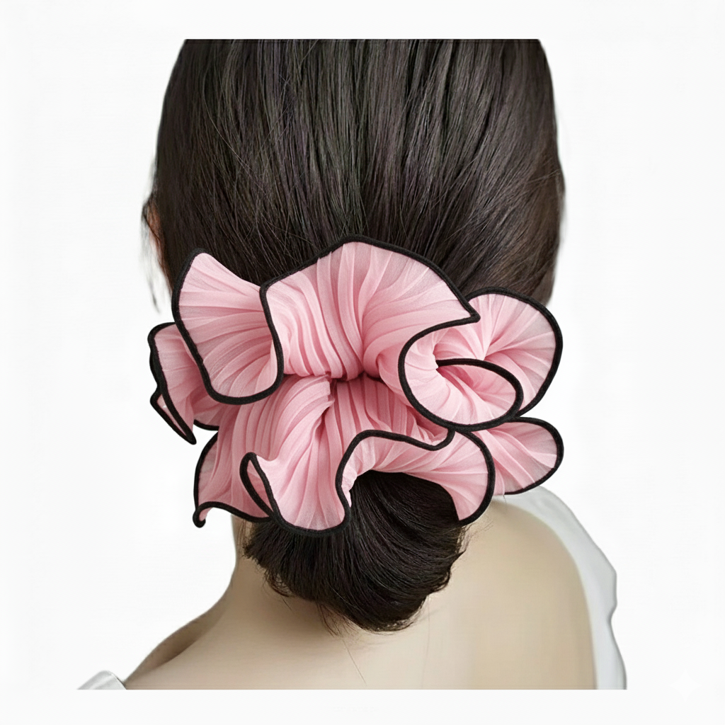 Scrunchie Grueso Corrugado Seda Colores - LISASHOP